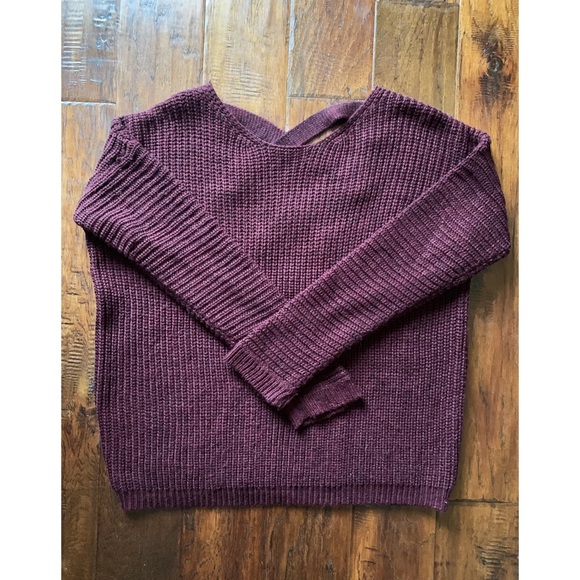 Forever 21 Cross Back Sweater - Maroon - Picture 2 of 3